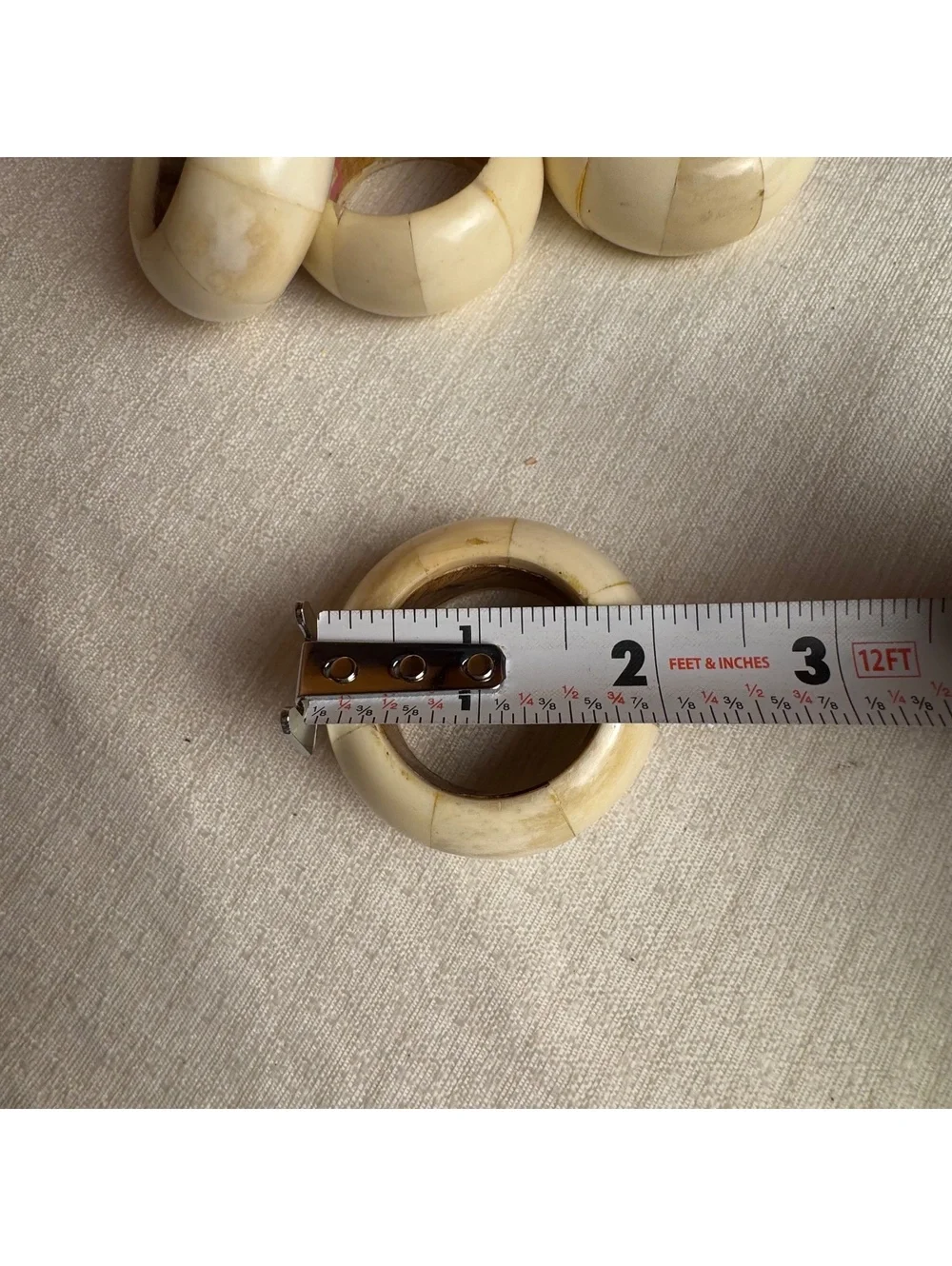 Vintage Audrey Ivory Tone Napkin Rings Set Of 4 Chunky Table Decor